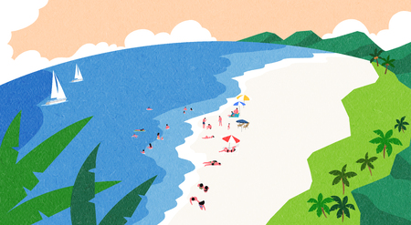 A beautiful summer day at the beach. beachscapeの写真素材