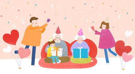 illustration for thanked the teachers and the parents for their hard workの写真素材
