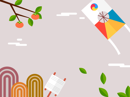 Korean ornament for blank template. banner, greeting card design vector illustrationのイラスト素材