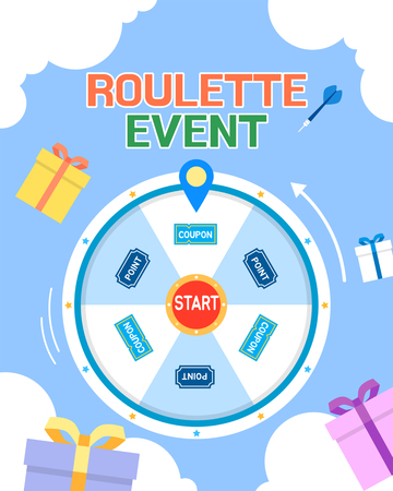 Shopping roulette event template design vector illustration 015のイラスト素材