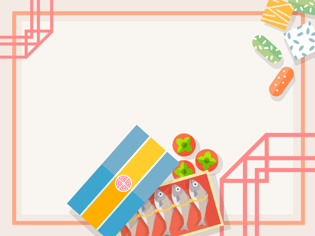 Korean ornament for blank template. banner, greeting card design vector illustration 060のイラスト素材