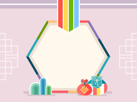 Korean ornament for blank template. banner, greeting card design vector illustration 051のイラスト素材