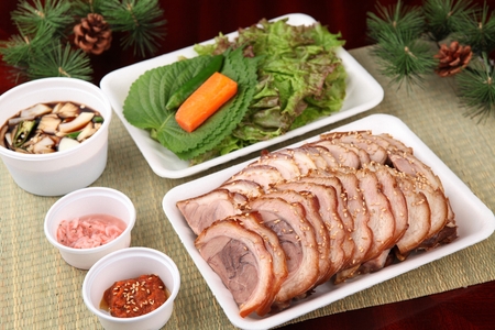 Jokbal, thinly sliced boiled pork feet