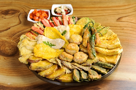 Assorted pancakes on plateの写真素材