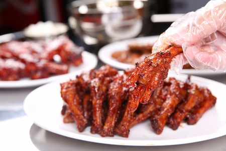 Chicken Feet Served in plateの写真素材