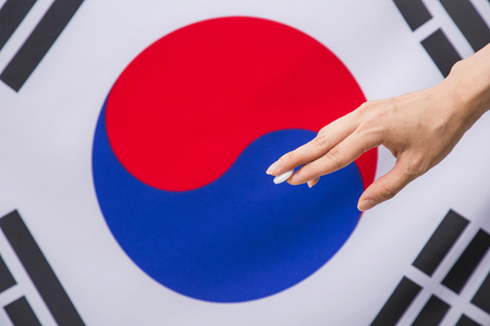 An emblem of Korea and Koreans concept, with national flag 'Taegukgi', national flower 'Rose of Sharon' and so on. 065の写真素材