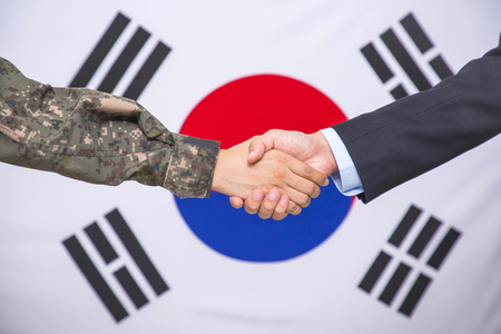 An emblem of Korea and Koreans concept, with national flag 'Taegukgi', national flower 'Rose of Sharon' and so on. 021の写真素材