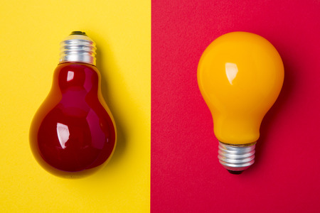 Light bulb glowing as Business idea concept with concept creative thinking and innovative solutions. 144の写真素材