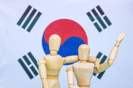 An emblem of Korea and Koreans concept, with national flag 'Taegukgi', national flower 'Rose of Sharon' and so on. 045の写真素材