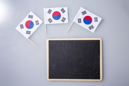 An emblem of Korea and Koreans concept, with national flag 'Taegukgi', national flower 'Rose of Sharon' and so on. 060の写真素材