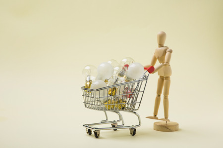 Light bulb glowing as Business idea concept with concept creative thinking and innovative solutions. 134の写真素材