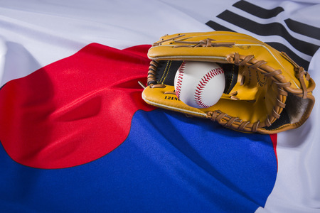 An emblem of Korea and Koreans concept, with national flag 'Taegukgi', national flower 'Rose of...