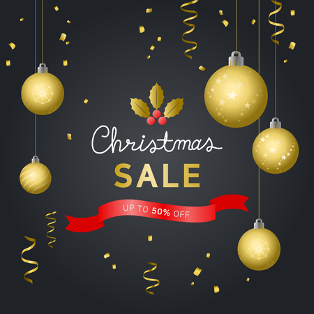 Christmas holiday sale design vector illustration. sale banner template design.のイラスト素材