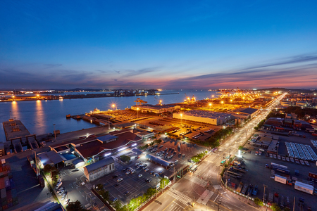 The Night View Of Pyeongtaek portのeditorial素材