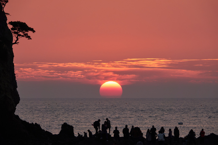 Beautiful Sunset at Kkotji Beach, Koreaの写真素材