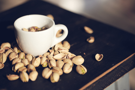 Closeup of Pistachio with cupの写真素材
