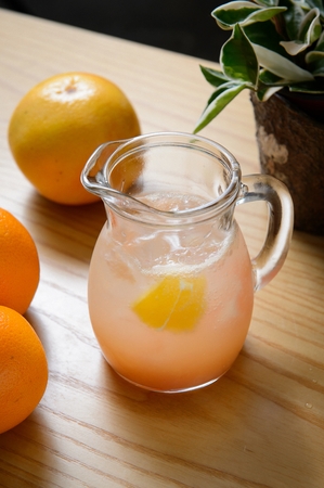 Iced orange ade in glassの写真素材