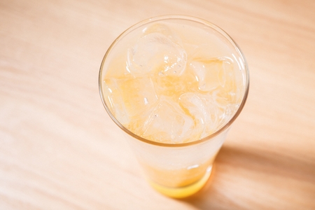 Iced orange ade in glassの写真素材