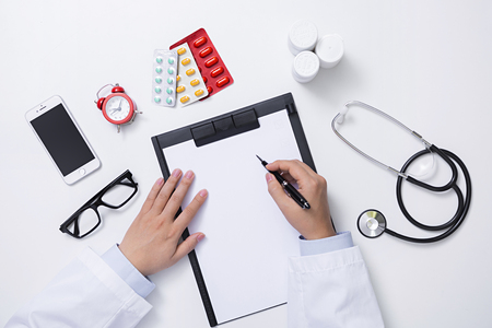 Hand motion of medical staff with medical instruments photo.の写真素材