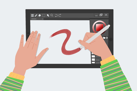 Smart life, various mobile application usage vector illustrationの写真素材