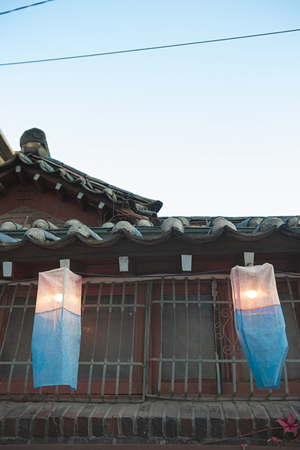 With an autumn flavor, autumn forest landscape with red leavesの写真素材