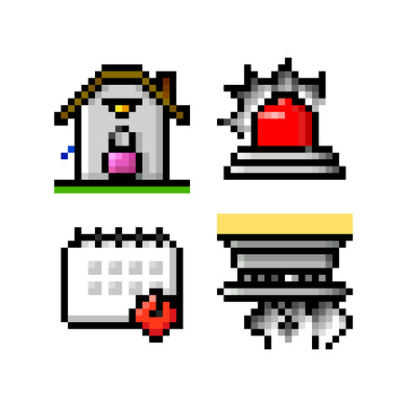Pixel icons for app, web or video game interface vector illustrationのイラスト素材