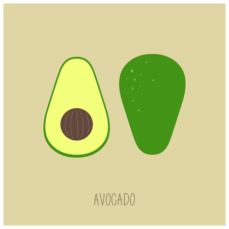 Simple avocado vector illustration.のイラスト素材