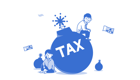 Related to tax allowance lists for the year-end tax adjustment vector illustration.のイラスト素材