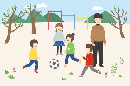 Elementary school students illustration.のイラスト素材