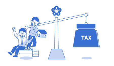Related to tax allowance lists for the year-end tax adjustment vector illustration.のイラスト素材