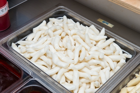 Spicy Rice Cake stored in containerの写真素材