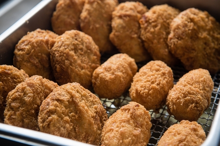 Croquette fried on a fryer