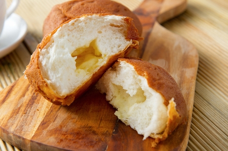 Cheese Bun served on wooden plate