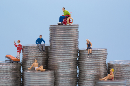 Household budget concept, home budget planning expenses and target money saving props photo 173の写真素材