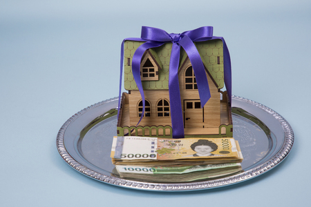 Household budget concept, home budget planning expenses and target money saving props photo 209の写真素材