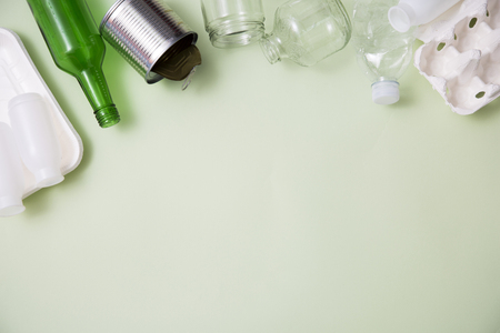 Recycling concept, Garbage for recycling with recycling symbol. Environmental protection concept photo. 065の写真素材