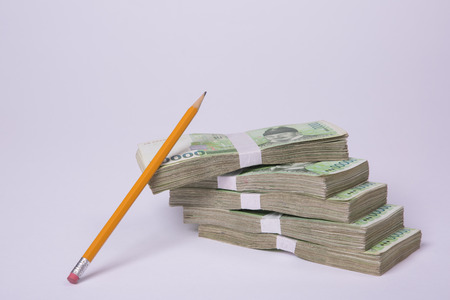 Household budget concept, home budget planning expenses and target money saving props photo 239