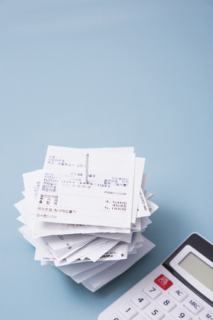Household budget concept, home budget planning expenses and target money saving props photo 048の写真素材
