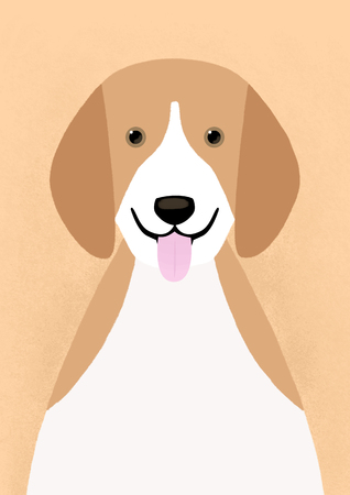 Hand drawn portrait of pet_dog 04の写真素材