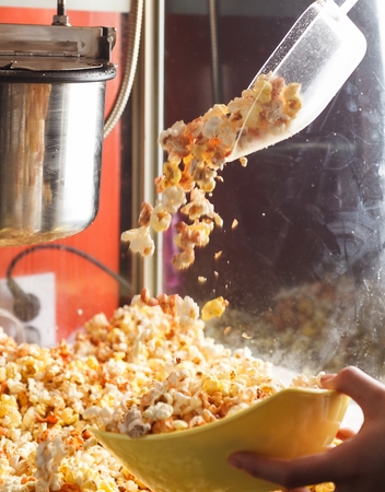 popcorn from popcorn machineの写真素材