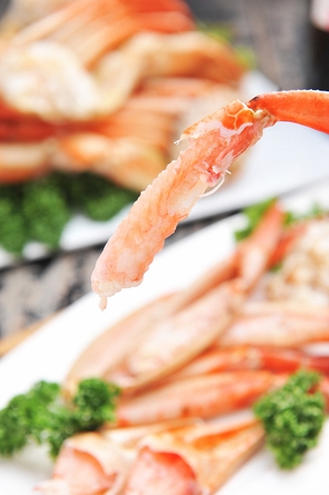 steamed huge king crab legsの写真素材