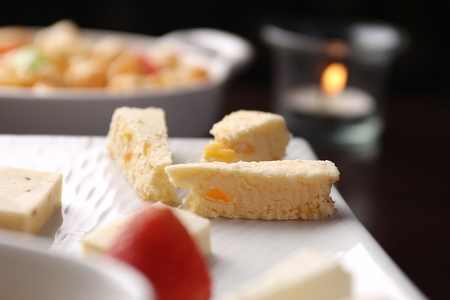 slice of cheese on plate