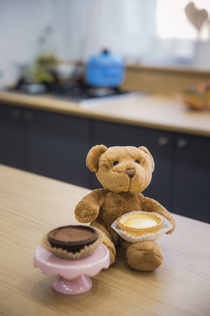 Teddy bear's daily routineの写真素材