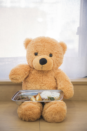 Teddy bear's daily routineの写真素材