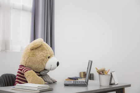 Teddy bear's daily routineの写真素材