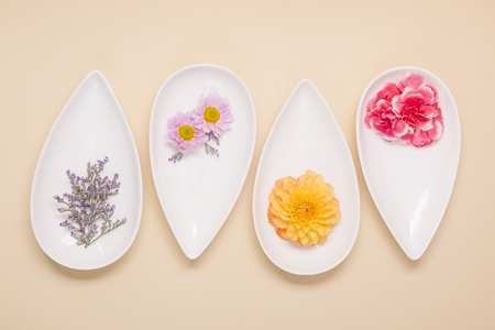 Close up of beautiful coloured flowersの写真素材