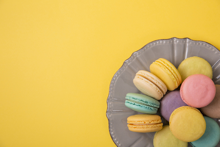 Sweet love, Valentine's day. Heart shaped candy, chocolate, macaroons and rose.の写真素材
