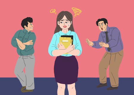Sexual harassment in the workplace Vector illustrationの写真素材
