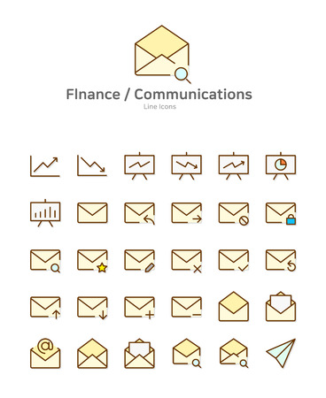 Set of line modern color icons for mobile and web design vector illustrationのイラスト素材