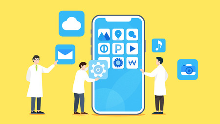 Concept of Physical and Life Research vector illustrationのイラスト素材
